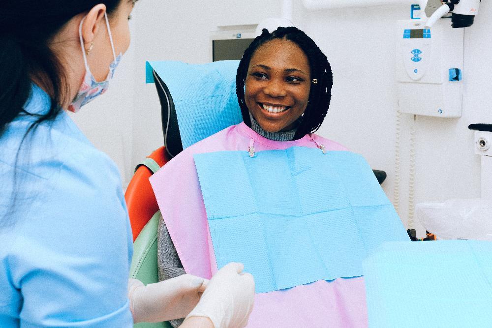 woman sitting in dental chair