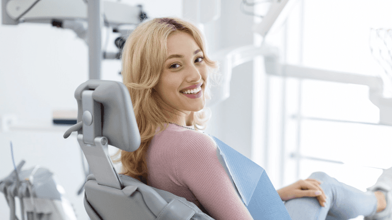 A patient waiting a Cosmetic bonding in Colorado Springs, CO
