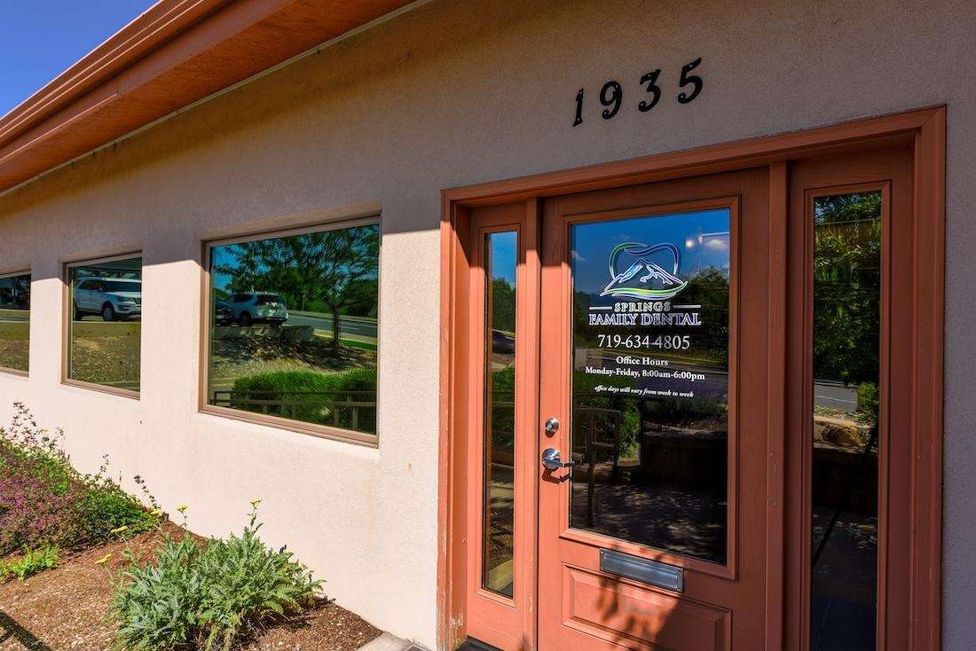 Close up of the door showing the year of establishment of Springs Family Dental Clinic